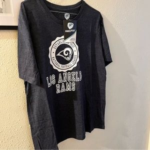 NFL Deluxe T-Shirt, Los Angeles Rams, 2XL, Soft Polyester / Cotton / Rayon Blend